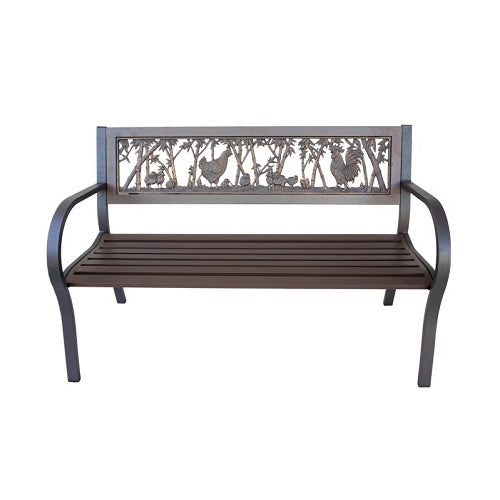 Chickens Design Iron/ Steel Bench