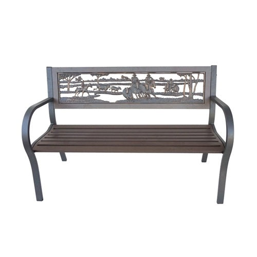 Cast Iron & Tube Steel Bench - Outback