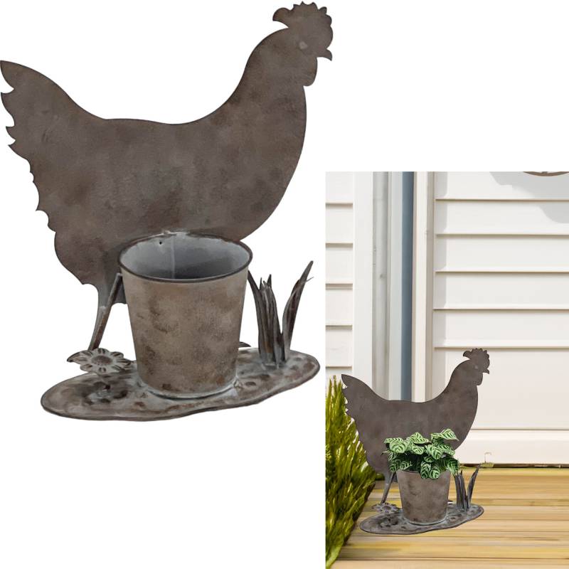 Chicken Pot Plant Decor- Alison