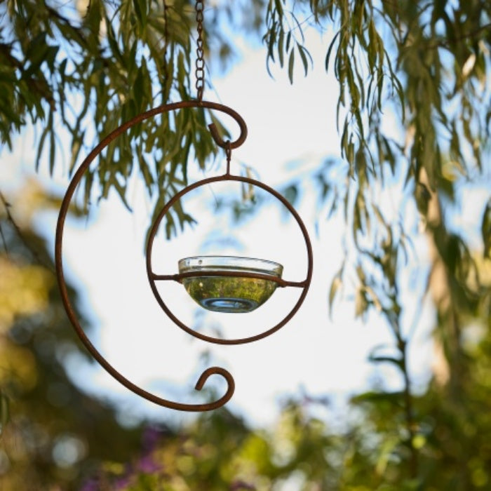 Hanging Bird Feeder w/Glass Bowl