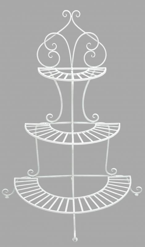 Plant Stand White- Half Round
