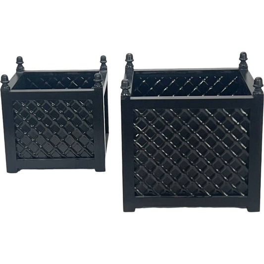 Hamptons Planters Set Of 2 - Black