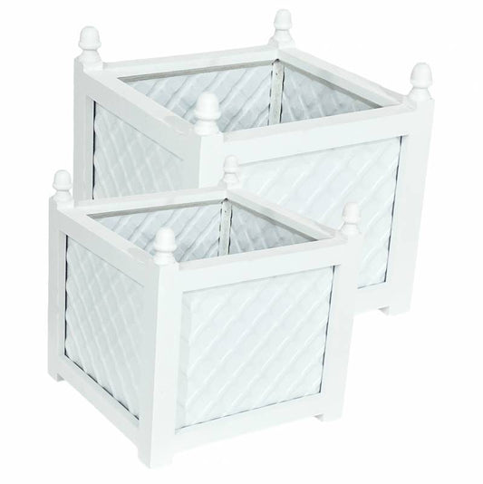 Hamptons Planters Set Of 2- White