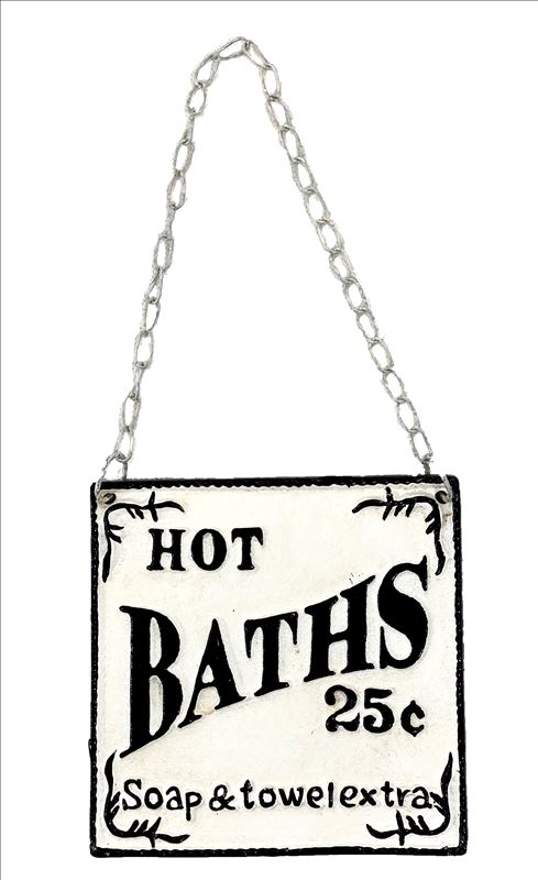 Hot Baths 25c - Wall Sign