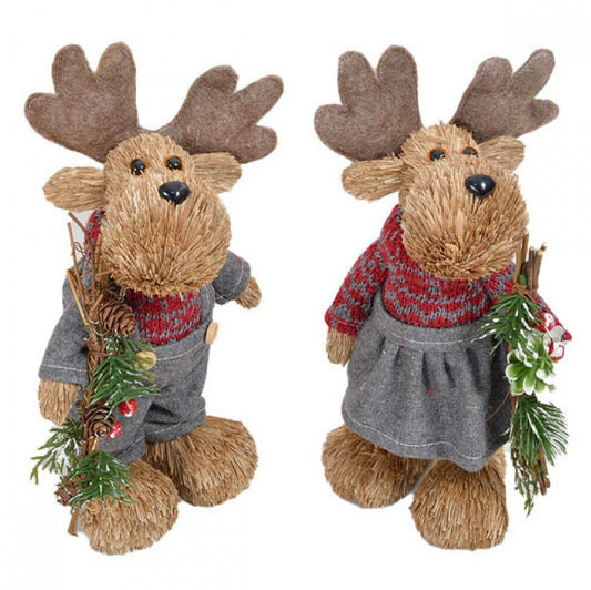Reindeer Straw In Denim 24cm