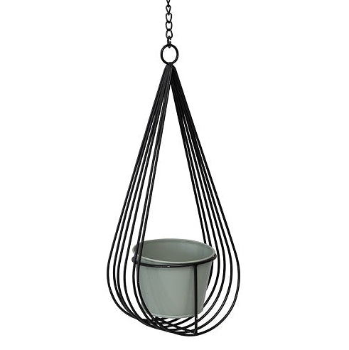 Black Hanging Cradle with Pot