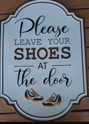 Please Leave Shoes At Door Wall Sign