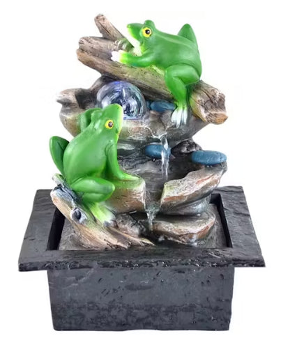 Frogs On Branch Table Top Fountain