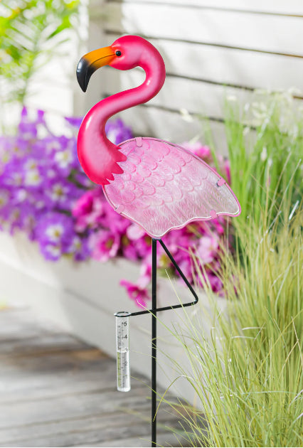Poppy Pink Flamingo Rain Gauge