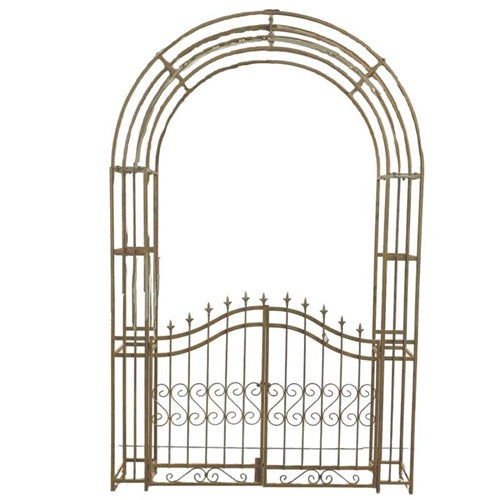 Garden Arch W/ Gate - Rust