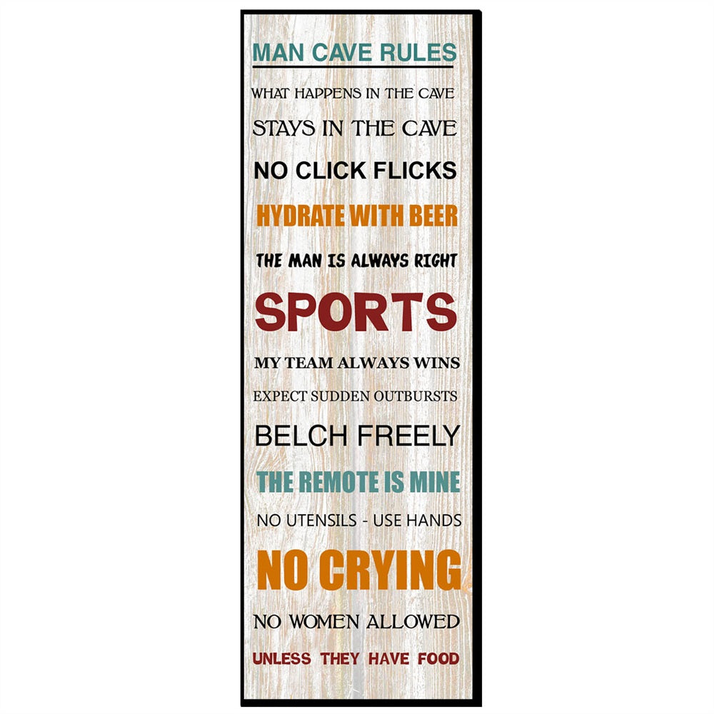 Man Cave Rules Sign