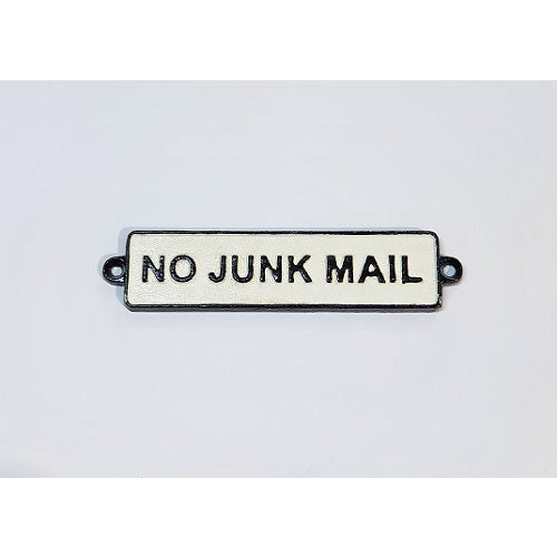 No Junk Mail Sign - White