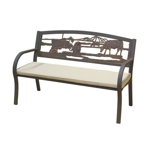 Farm Scene Cast Iron/Steel Bench