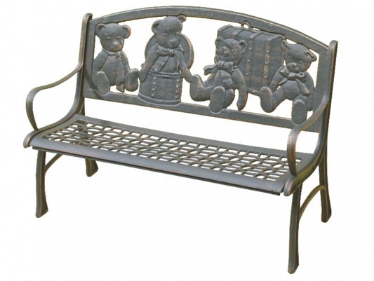 Kids Cast Iron Bench-Teddy Bears