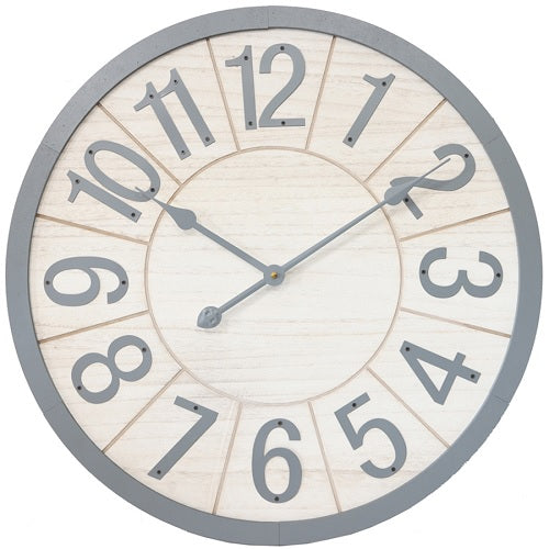 Scandi White Grey Clock