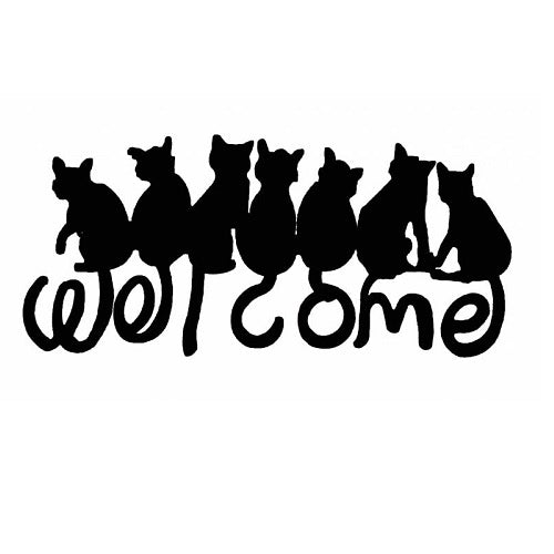 Welcome Cat Wall Sign