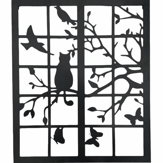 Cat In Window Wall Art-Square