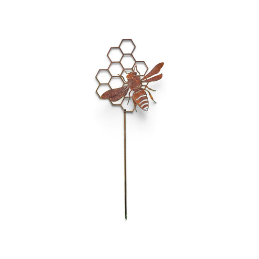 Bee On Honeycomb -  Garden Stake