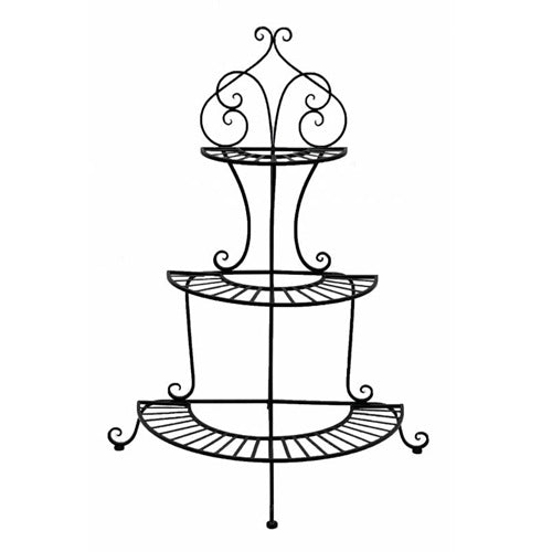 Plant Stand Black- Half Round