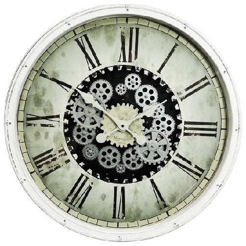 White Gear Clock 76cm