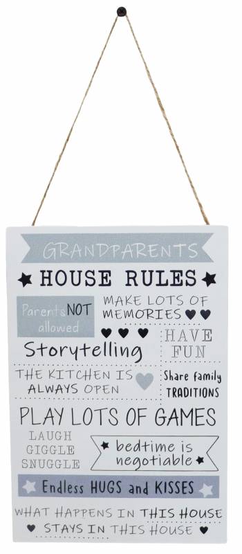 Grandparents House Rules Wall Sign