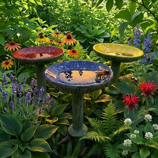 Ceramic Mushroom Bee  Feeder