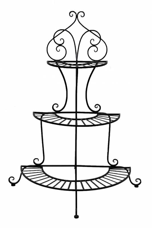 Plant Stand Black- Half Round