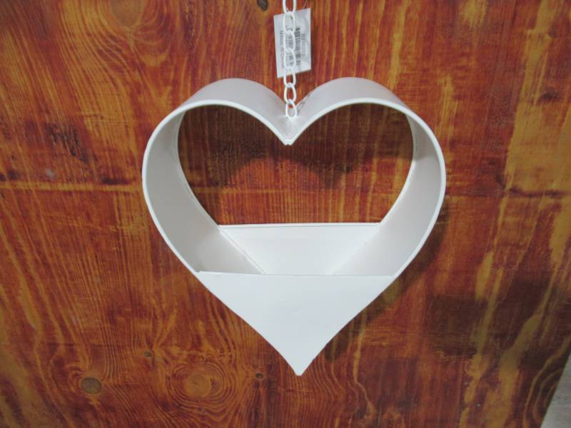 White Heart Planter