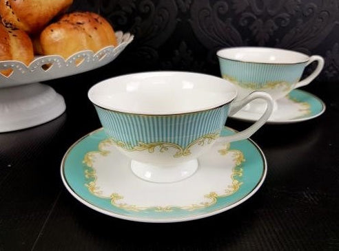 Pinstripe Tea Set For 2