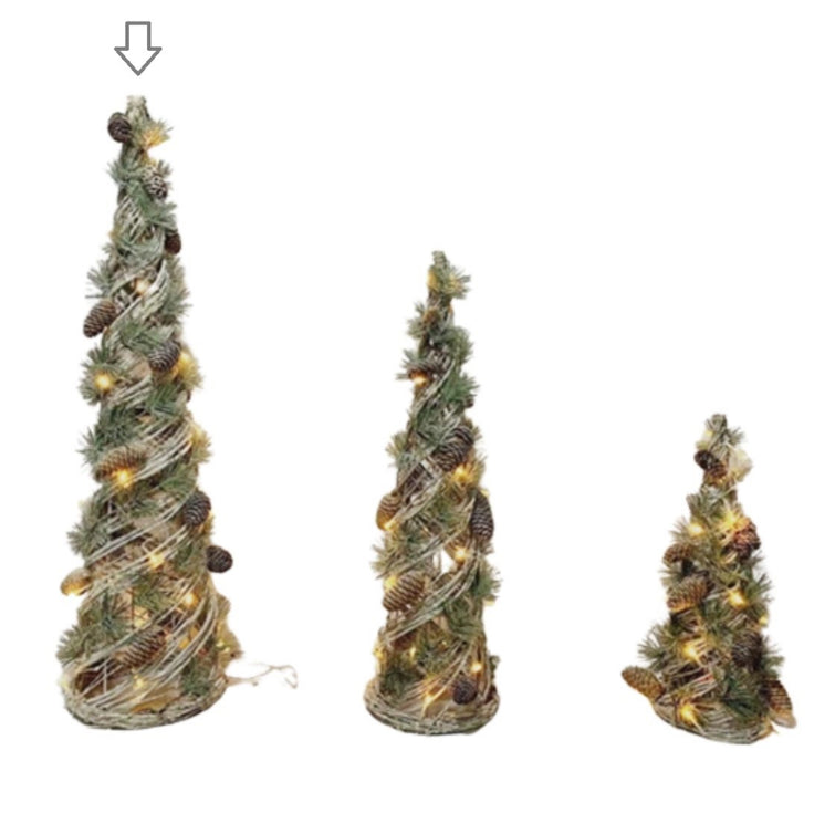 Xmas Tree- Twig ConeWith LED Lights 80cm