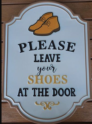 Please Leave Shoes At Door Wall Sign