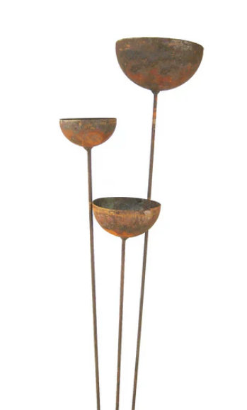 Rain Bowl  Garden Stakes  (3 Bowls)