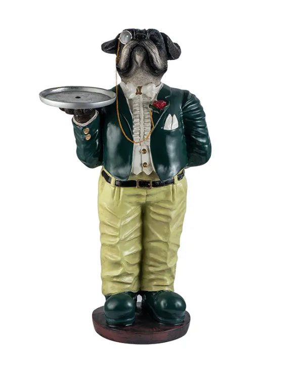 Dog Waiter Statue