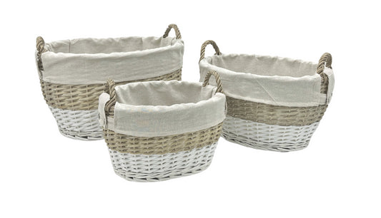 Oval Basket Set Of 3-  Hampton Willow