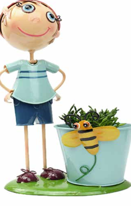 Boy With Bee Planter Pot