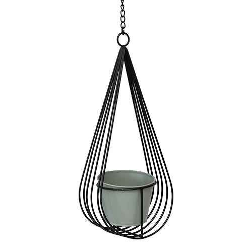 Black Hanging Cradle with Pot