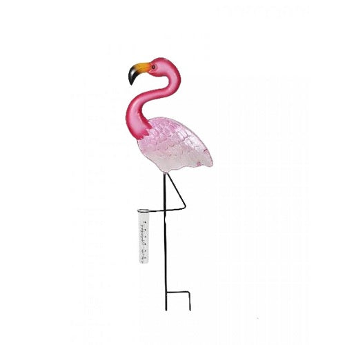 Poppy Pink Flamingo Rain Gauge