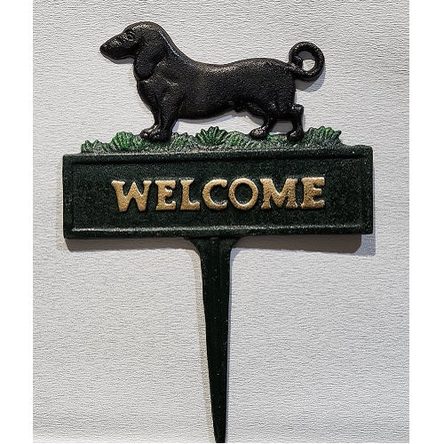 Dachshund Welcome Garden Stake